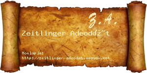 Zeitlinger Adeodát névjegykártya